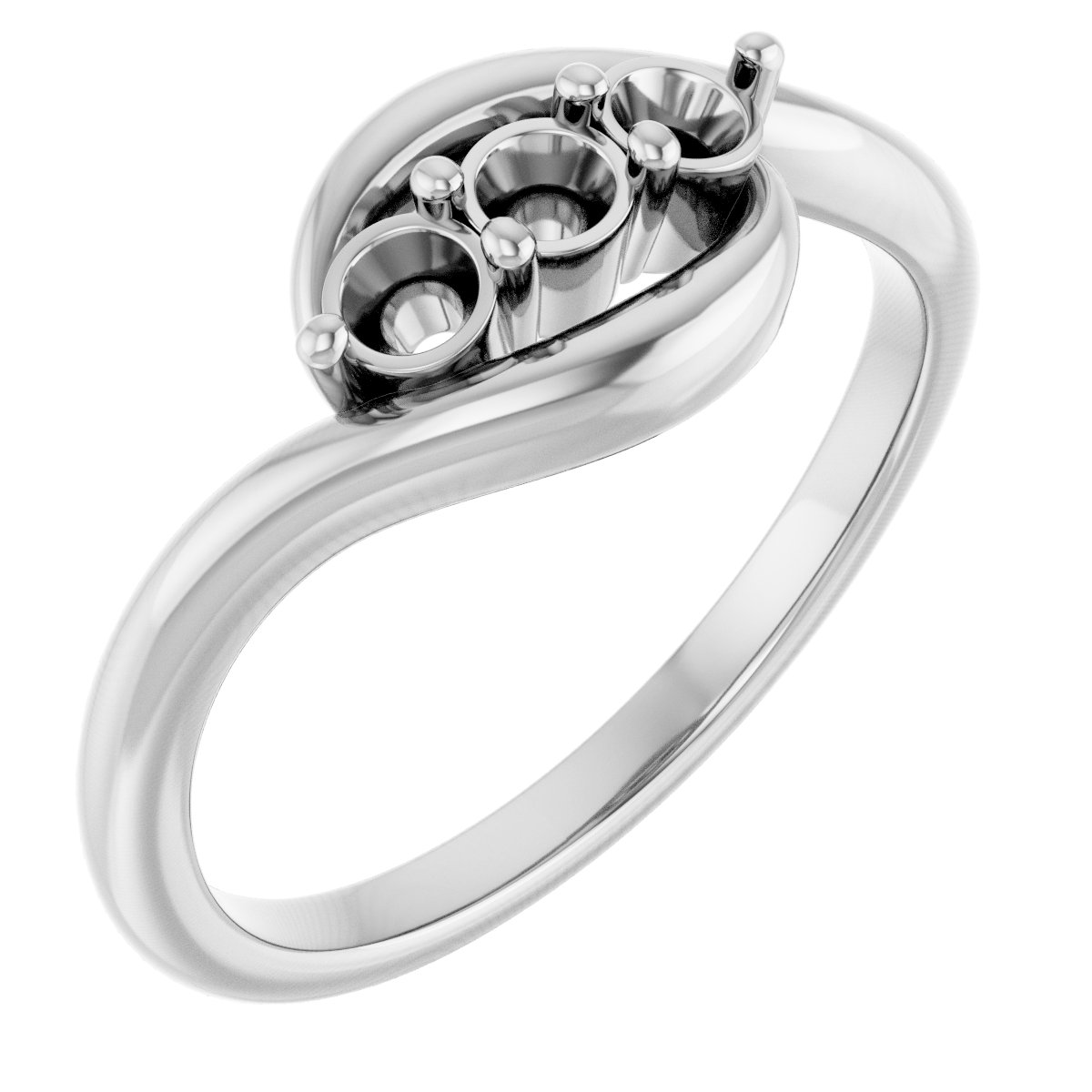 Three-Stone Bypass Ring