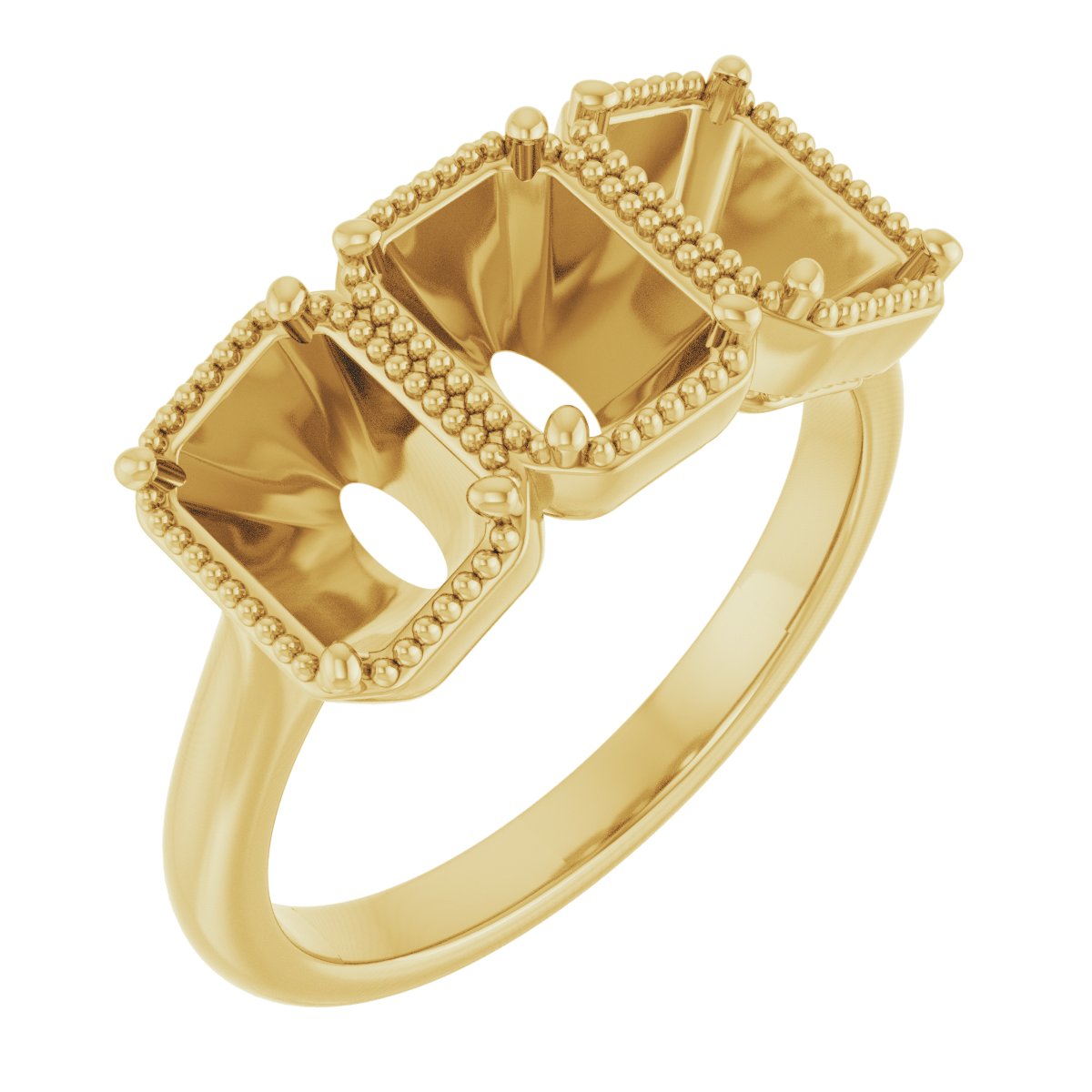 Milgrain Three-Stone Anniversary Band