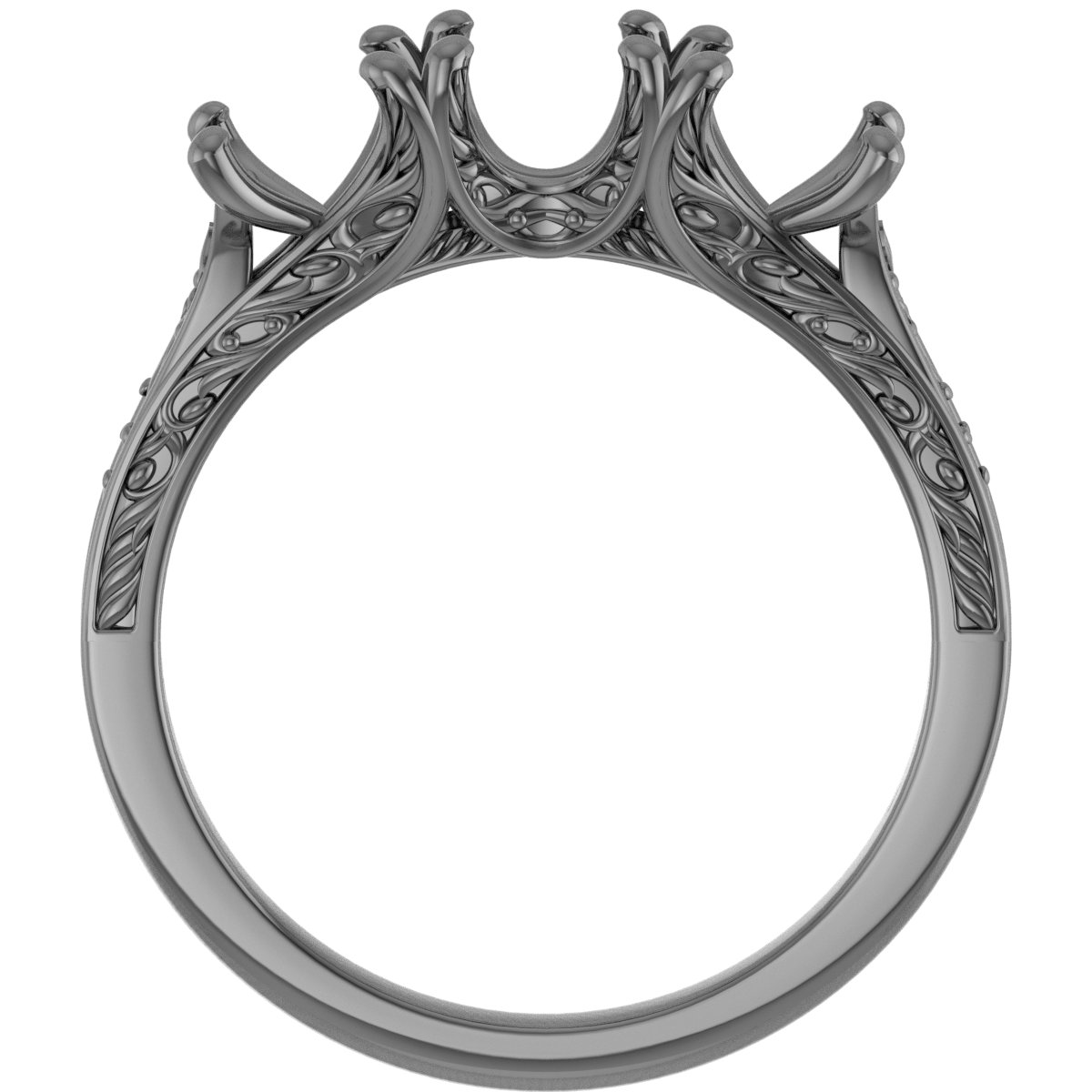 6x4 mm Emerald Anniversary Band Mounting view 2
