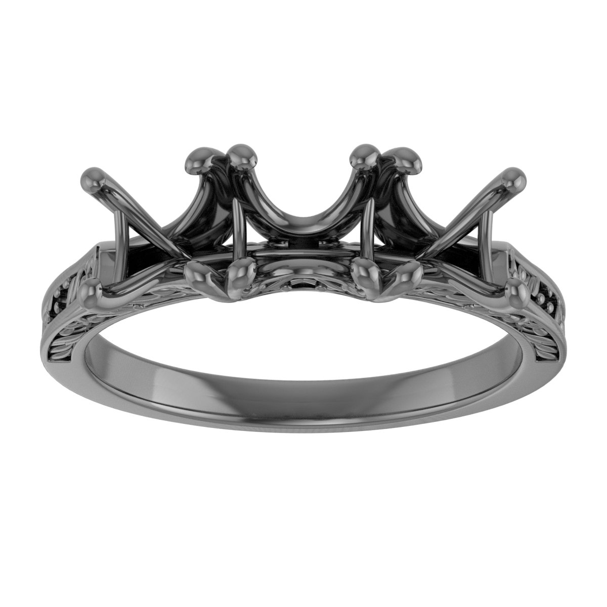 6x4 mm Emerald Anniversary Band Mounting view 3