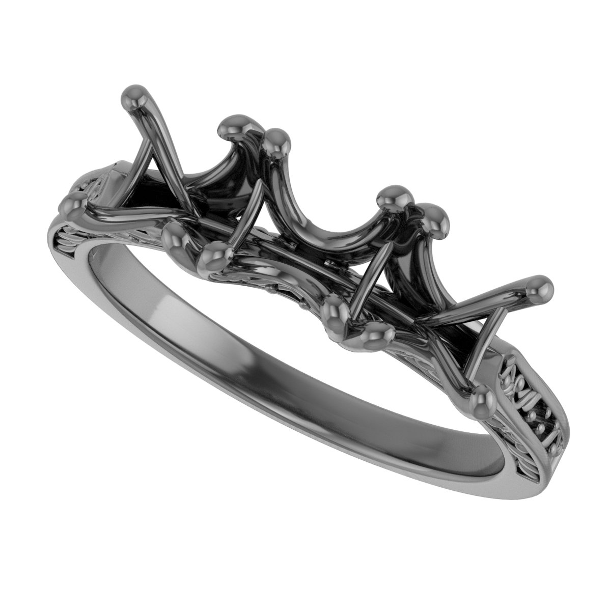 6x4 mm Emerald Anniversary Band Mounting view 5