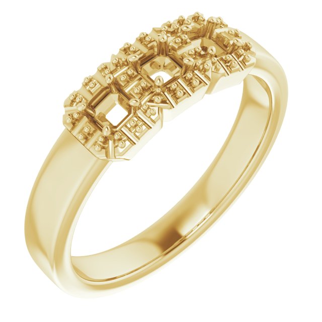 Three-Stone Halo-Style Engagement Ring
