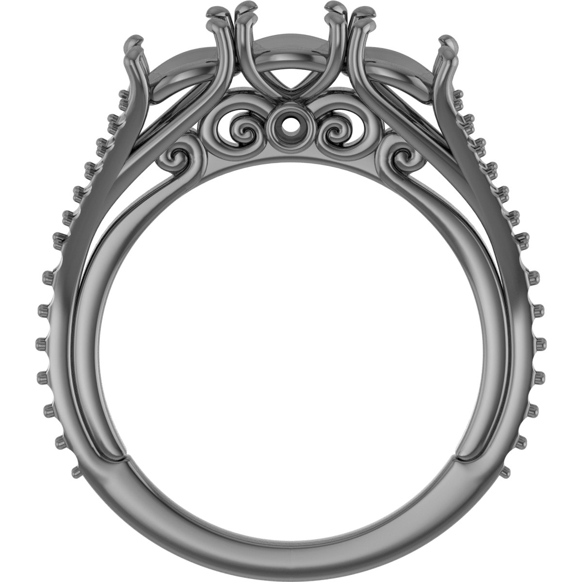 4.5x4.5 mm Square Anniversary Band Mounting view 2