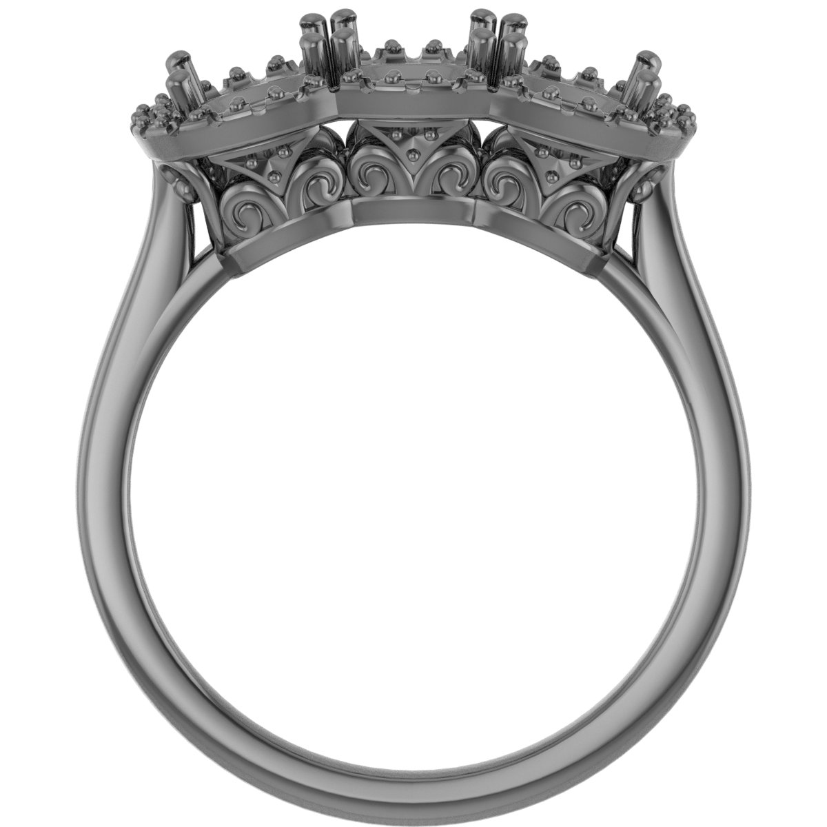 8x6 mm Oval Anniversary Band Mounting view 2