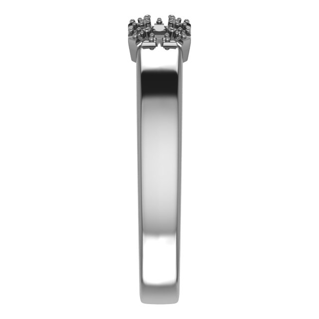4x4 mm Square Three-Stone Halo-Style Engagement Ring Mounting view 4