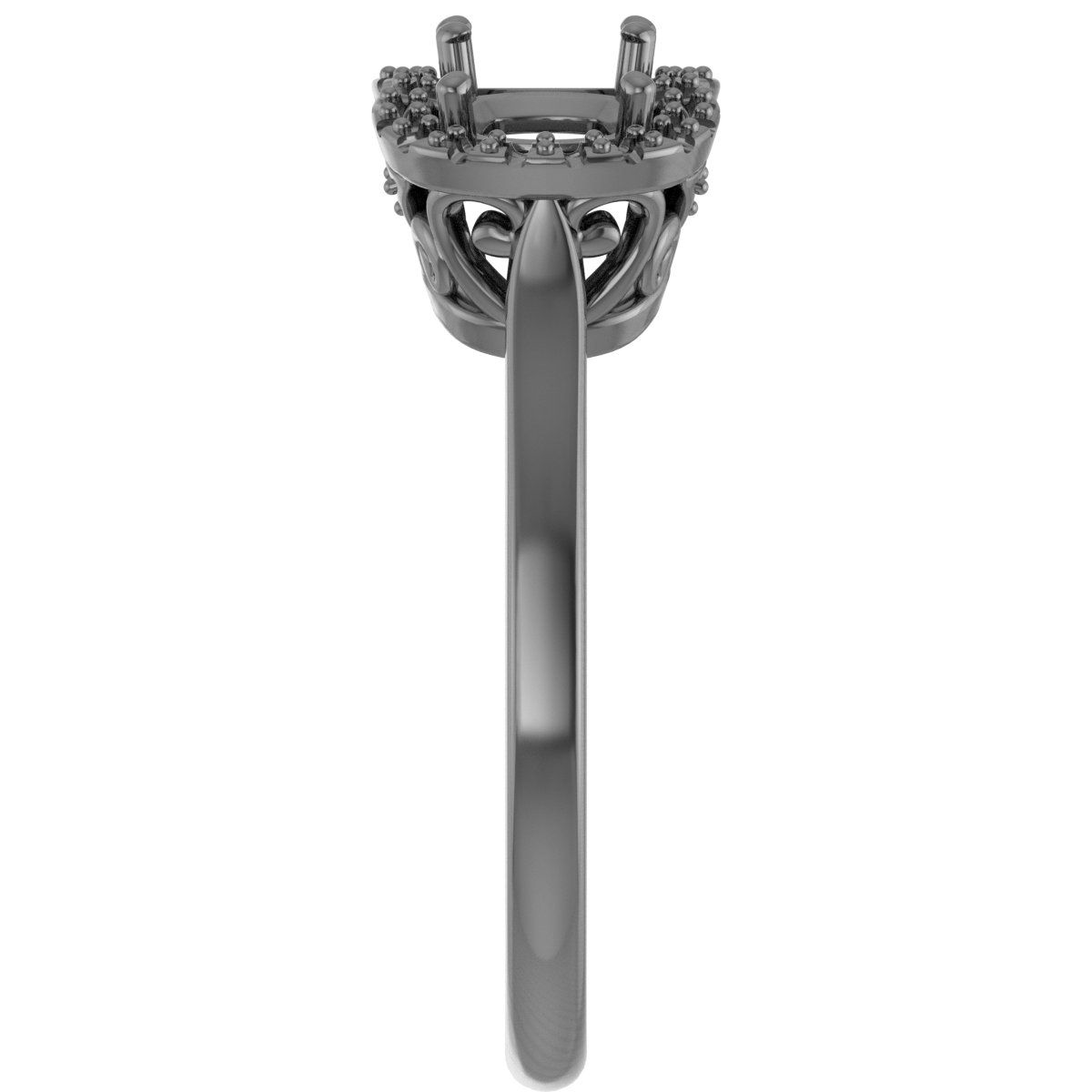 8x6 mm Oval Anniversary Band Mounting view 4