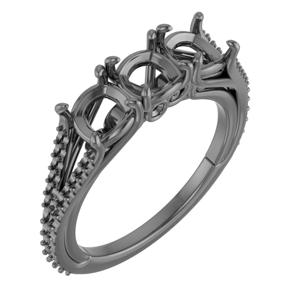 4.5x4.5 mm Square Anniversary Band Mounting