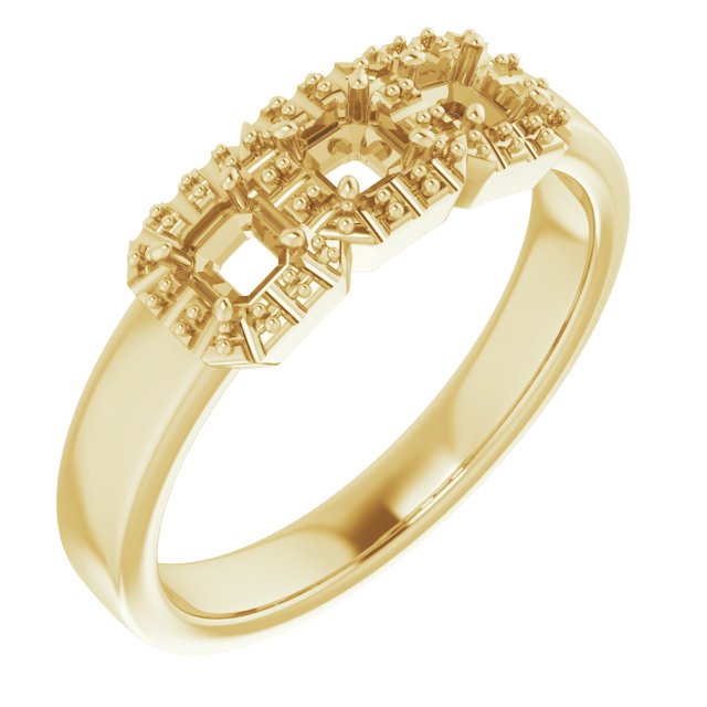 Three-Stone Halo-Style Engagement Ring