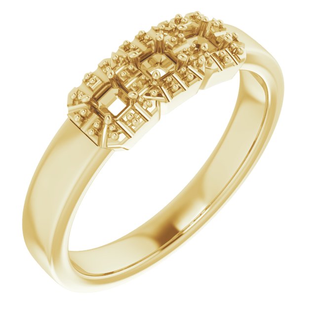 Three-Stone Halo-Style Engagement Ring