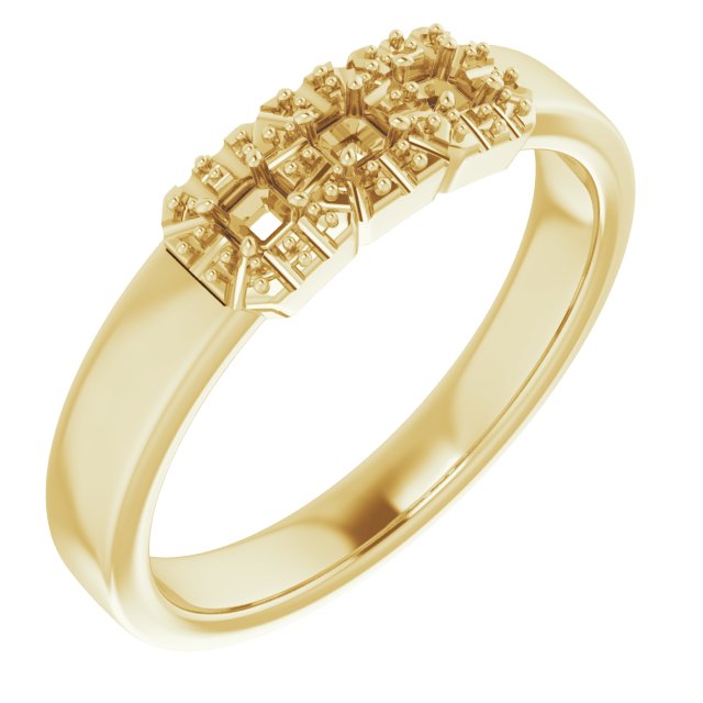 Three-Stone Halo-Style Engagement Ring