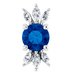 Sterling Silver Lab-Grown Blue Sapphire & 1/5 CTW Natural Diamond Pendant
