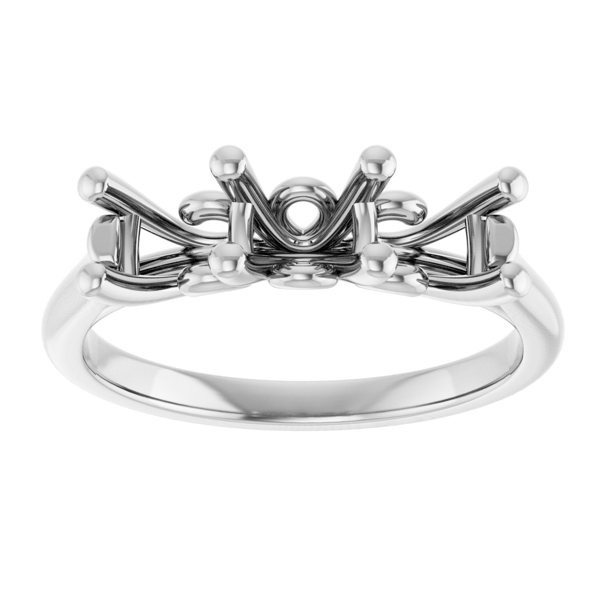 6x4 mm Emerald Anniversary Band Mounting view 3