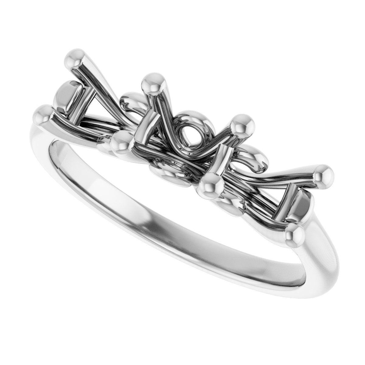 6x4 mm Emerald Anniversary Band Mounting view 5