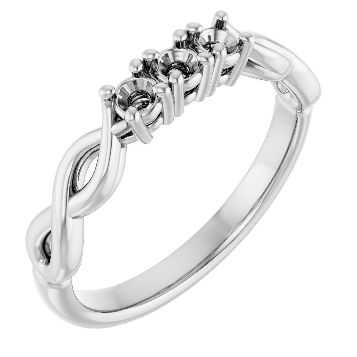 14K White  2.5 mm Round Anniversary Band Mounting