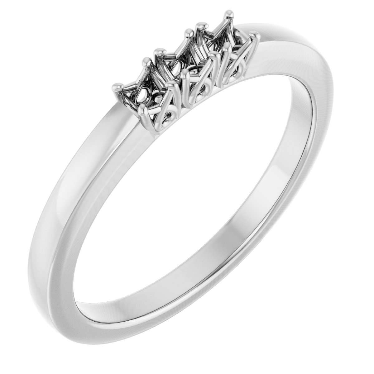 14K White  2.5 mm Round Anniversary Band Mounting