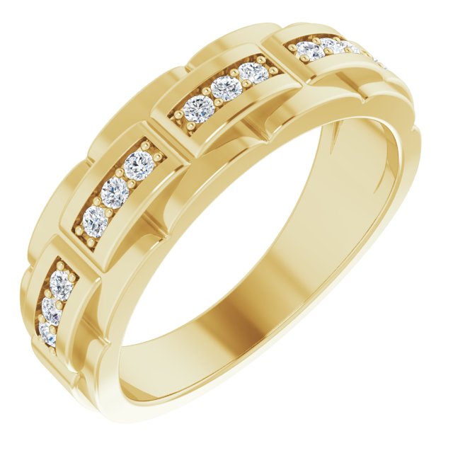 14K Yellow 1/4 CTW  Natural Diamond Ring