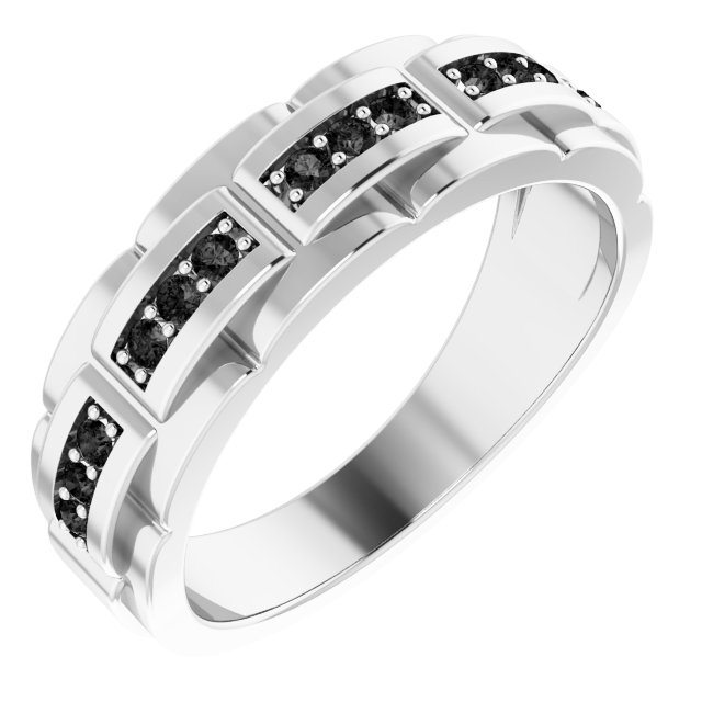 Platinum 1/4 CTW  Natural Black Diamond Ring