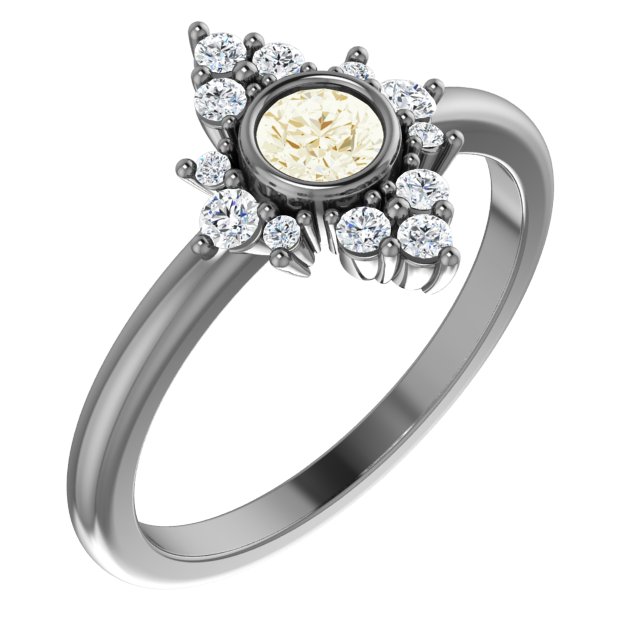 14K Yellow Sapphire & 1/5 CTW Diamond Ring