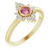14K Yellow Natural Pink Tourmaline & 1/5 CTW Natural Diamond Ring 