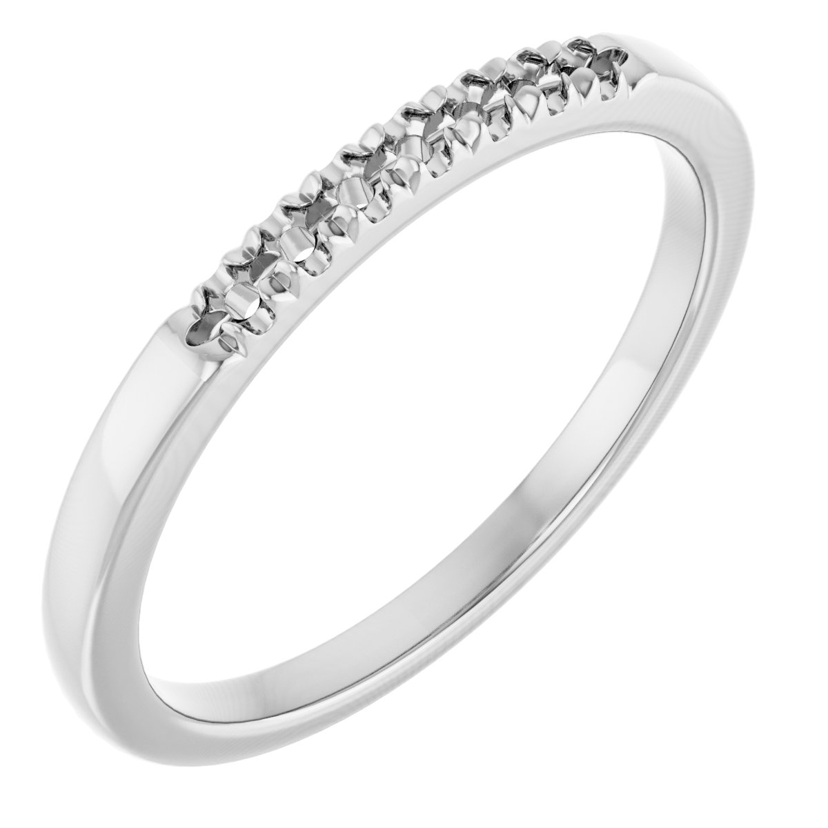 14K White 1/10 CTW Natural Diamond Anniversary Band