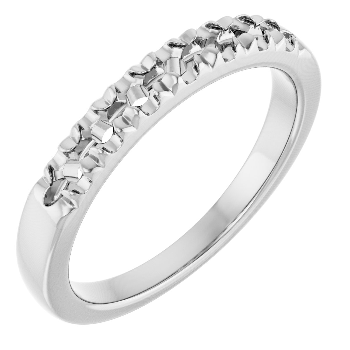 14K White 3/8 CTW Natural Diamond Anniversary Band