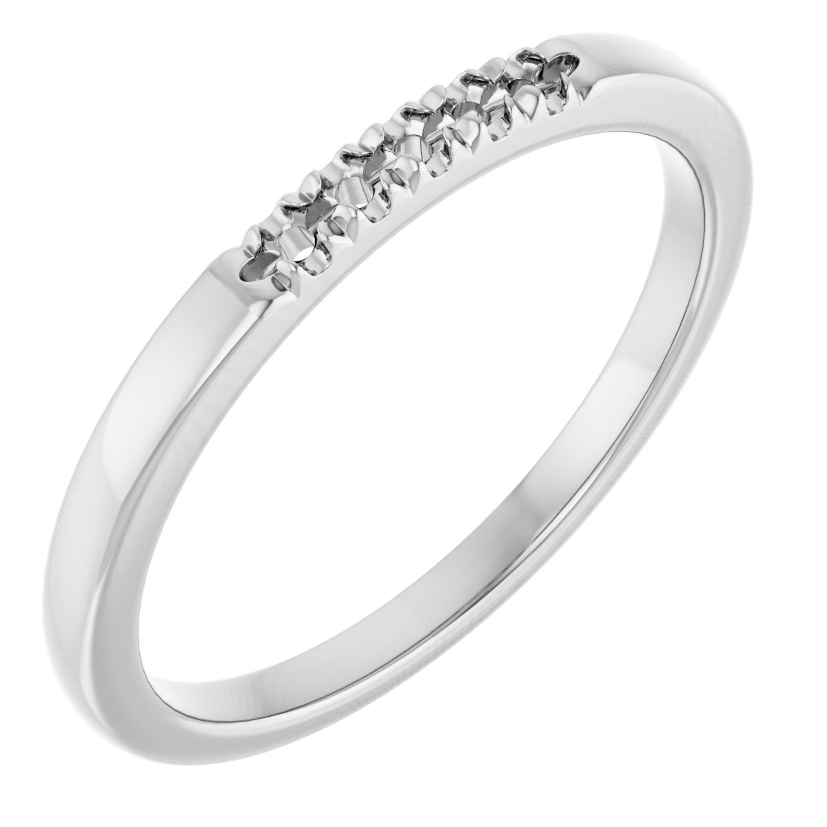 14K White .07 CTW Natural Diamond Anniversary Band