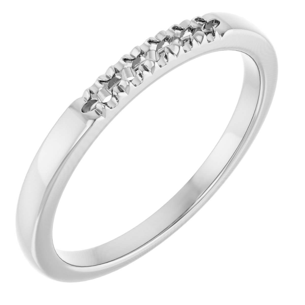 14K White 1/10 CTW Diamond French-Set Anniversary Band 