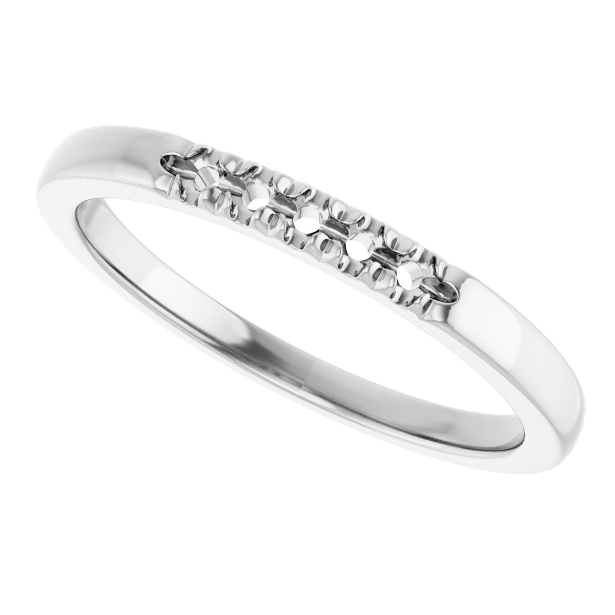 14K White 1/10 CTW Diamond French-Set Anniversary Band 