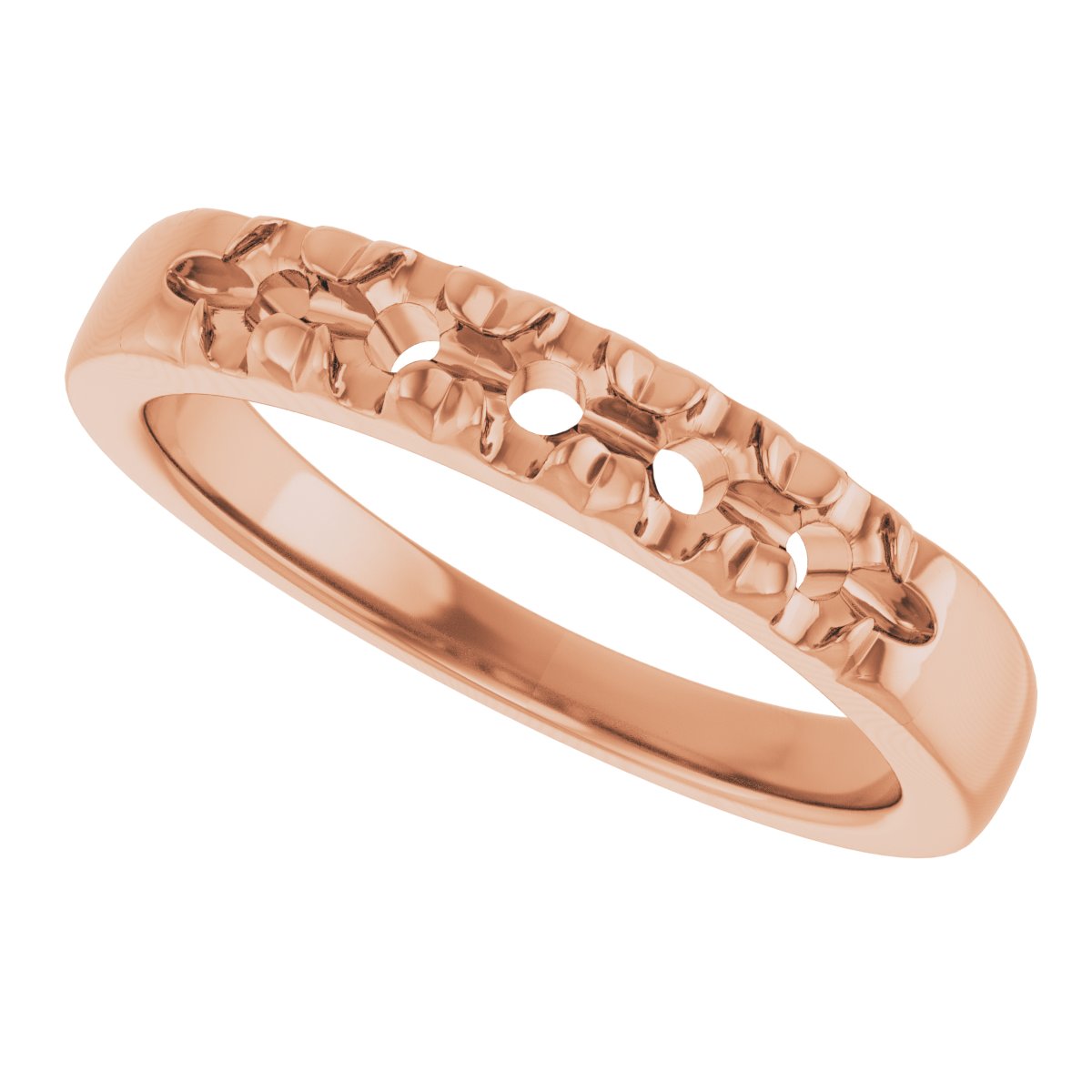 14K Rose 1/2 CTW Diamond French-Set Anniversary Band 