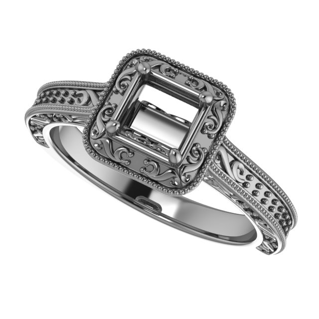 10x8 mm Emerald Engagement Ring Mounting view 5