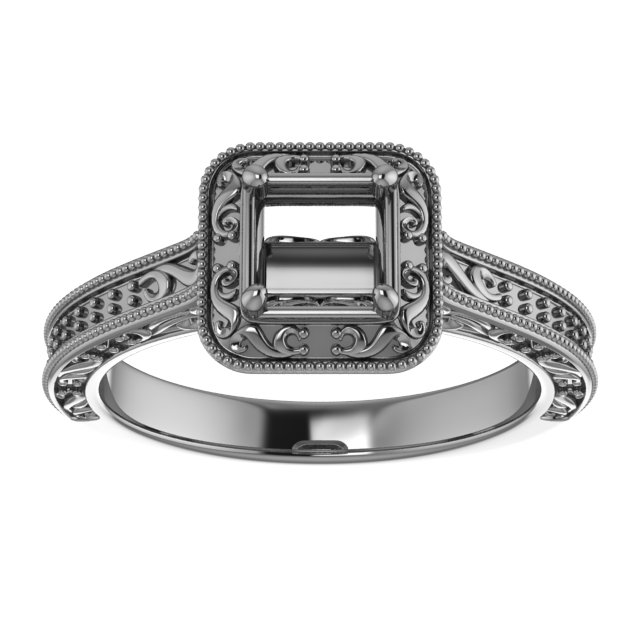 10x8 mm Emerald Engagement Ring Mounting view 3