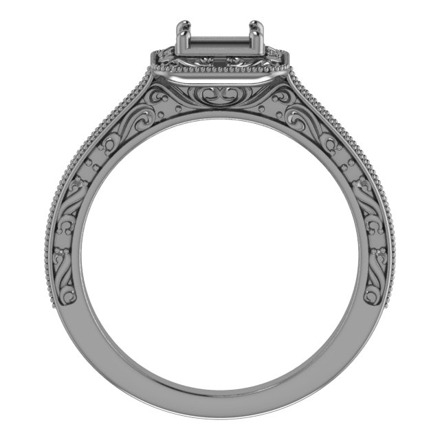 10x8 mm Emerald Engagement Ring Mounting view 2