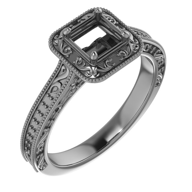 10x8 mm Emerald Engagement Ring Mounting