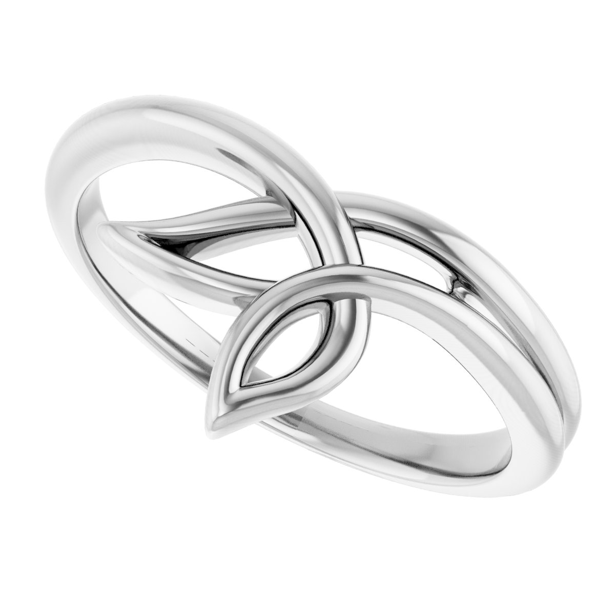 14K White Freeform Ring