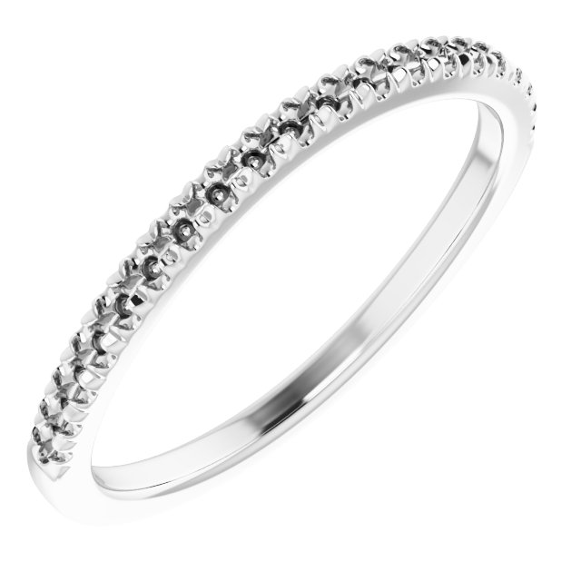 14K White 1/6 CTW Diamond French-Set Matching Band 