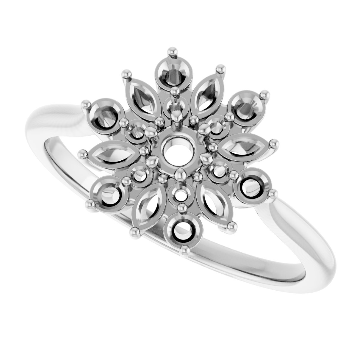 14K White 1/2 CTW Natural Diamond Vintage-Inspired Ring