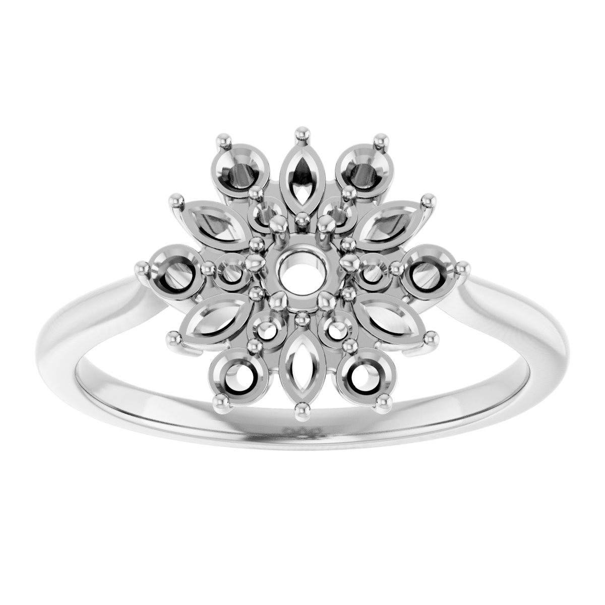 14K White 1/2 CTW Natural Diamond Vintage-Inspired Ring