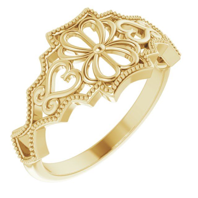 14K Yellow Vintage-Inspired Ring