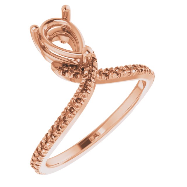 French-Set Accented Asymmetrical Engagement Ring or Band