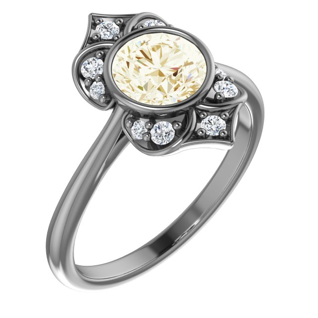 Halo-Style Bezel Set Engagement Ring or Band
