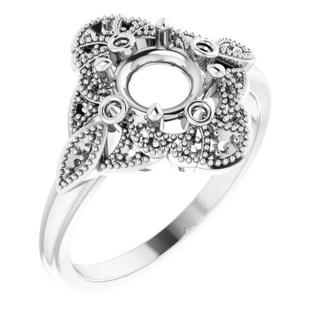 Accented Vintage-Inspired Engagement Ring or Band