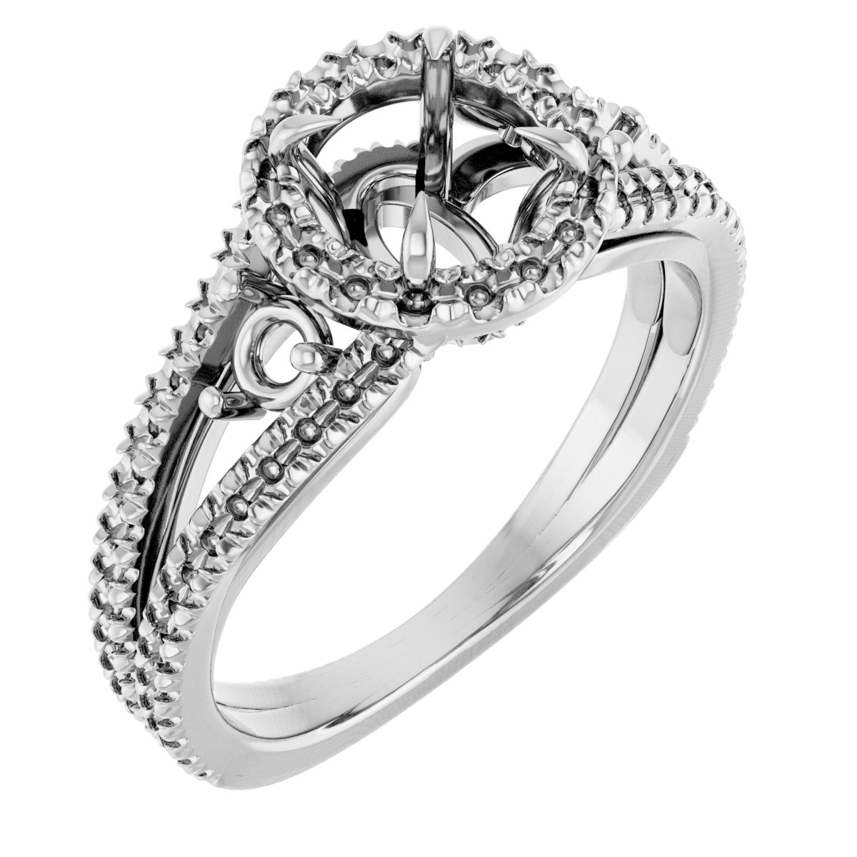 French-Set Halo-Style Engagement Ring or Band
