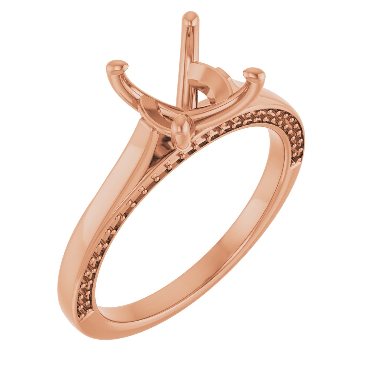 14 K Rose Gold Accented Engagement Ring