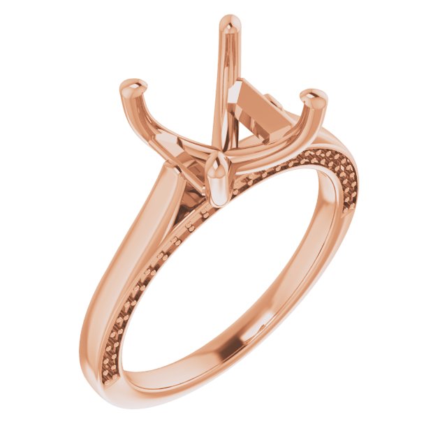 14 K Rose Gold Accented Engagement Ring