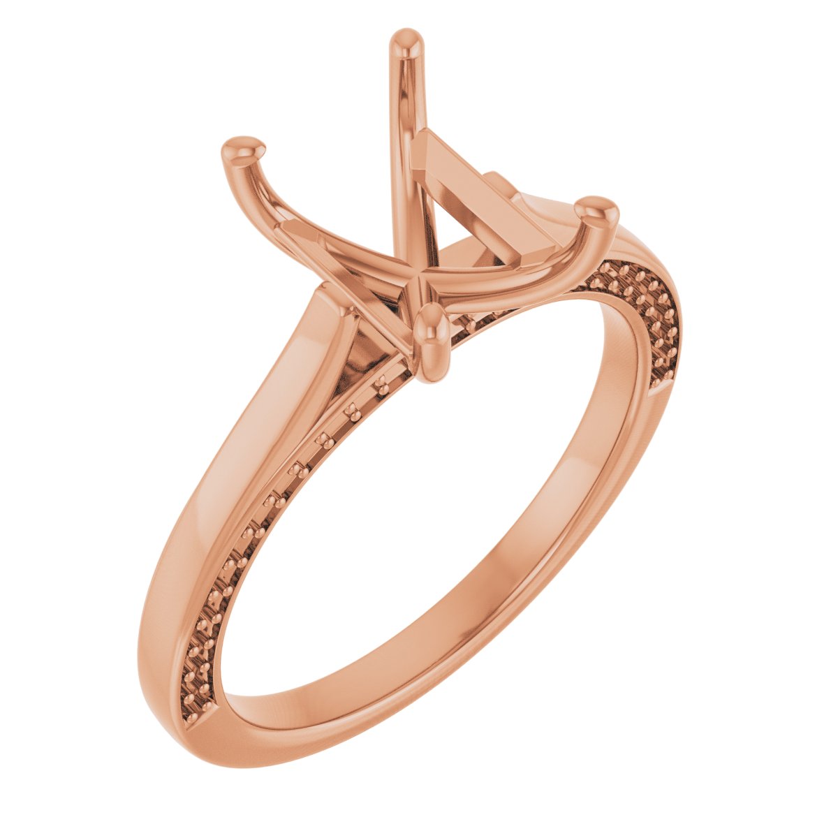 14 K Rose Gold Accented Engagement Ring