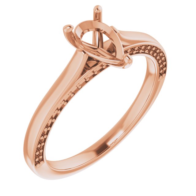 14 K Rose Gold Accented Engagement Ring