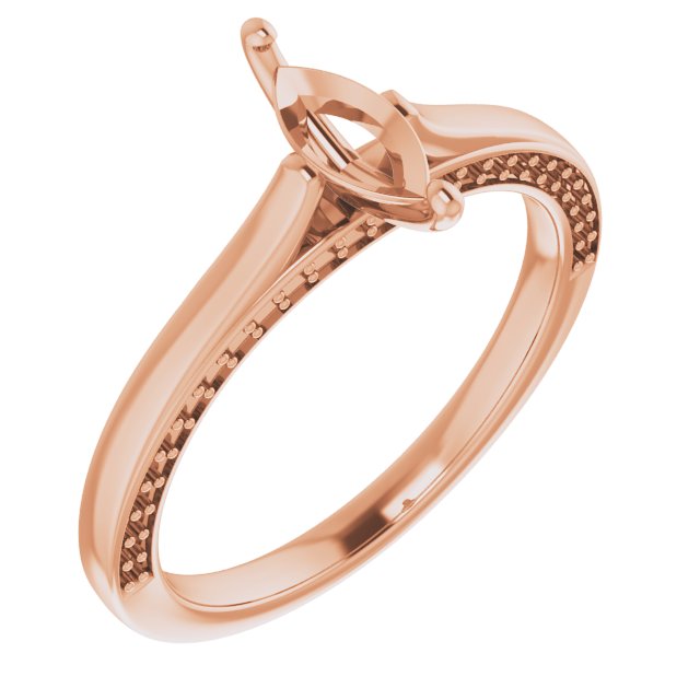 14 K Rose Gold Accented Engagement Ring