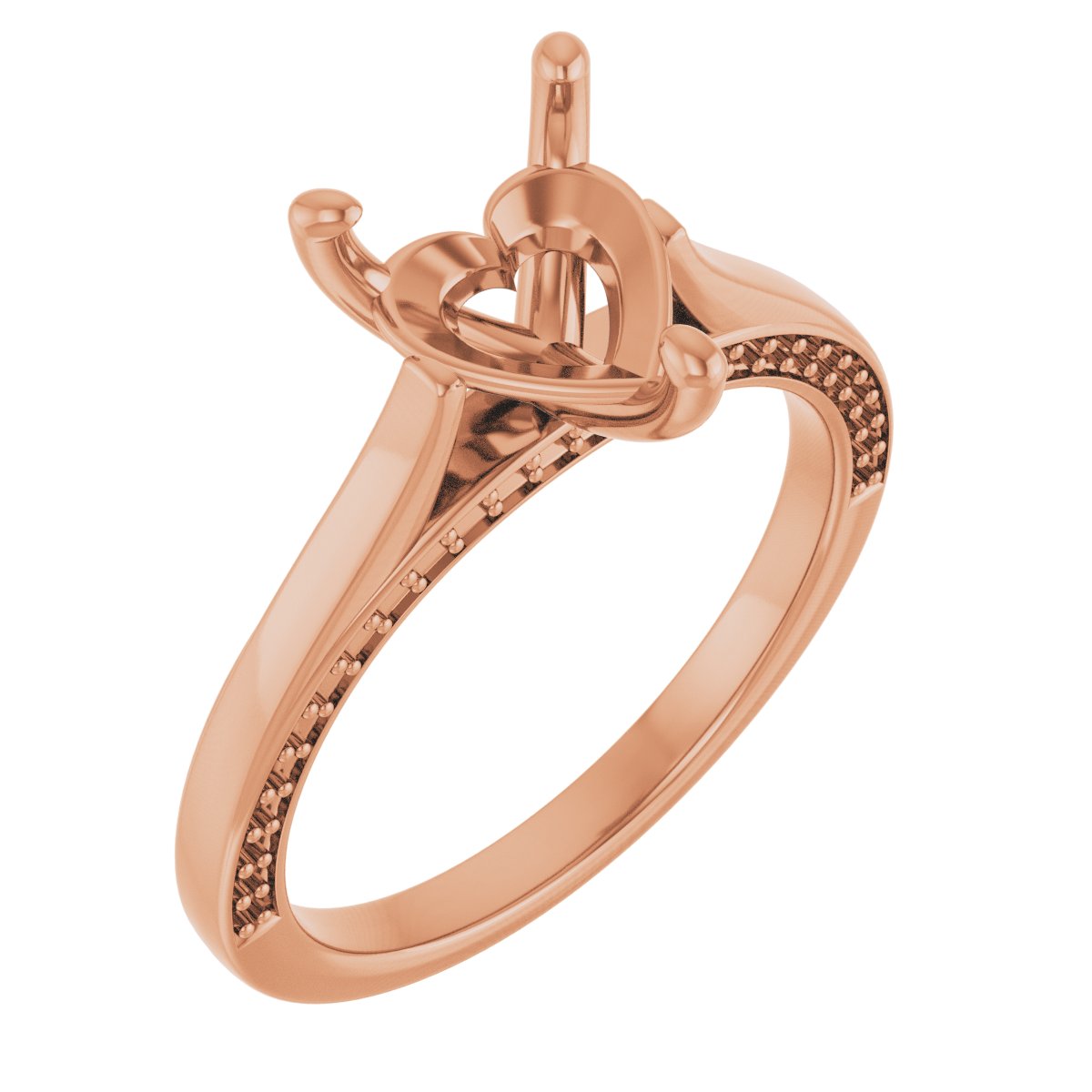 14 K Rose Gold Accented Engagement Ring