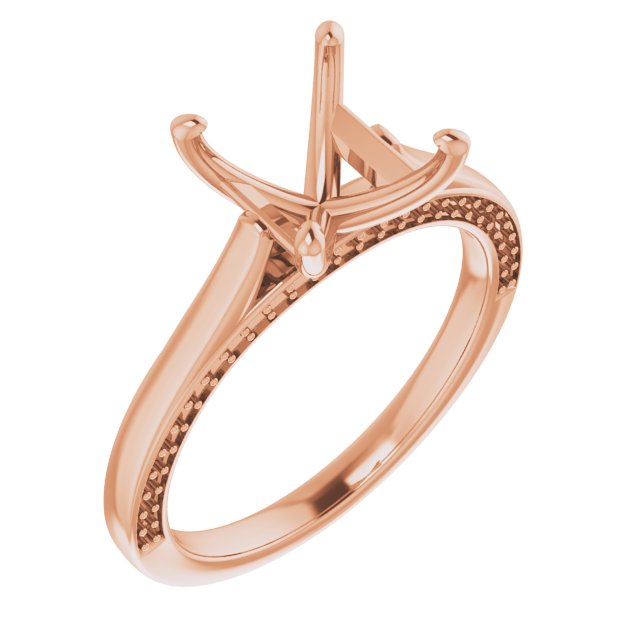 14 K Rose Gold Accented Engagement Ring