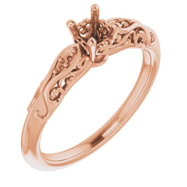 Accented Vintage-Inspired Engagement Ring or Band